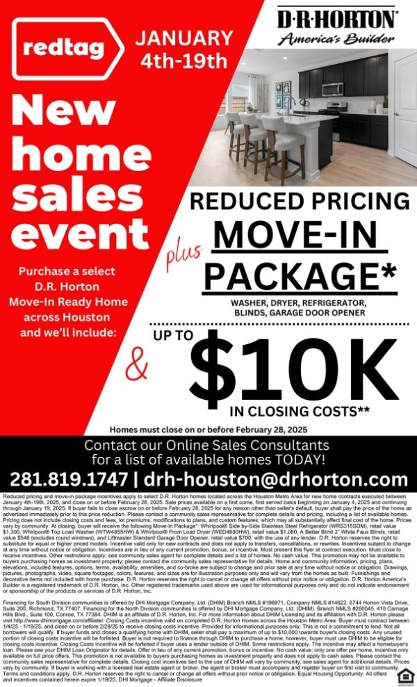 D.R. Horton Red Tag Sales Event