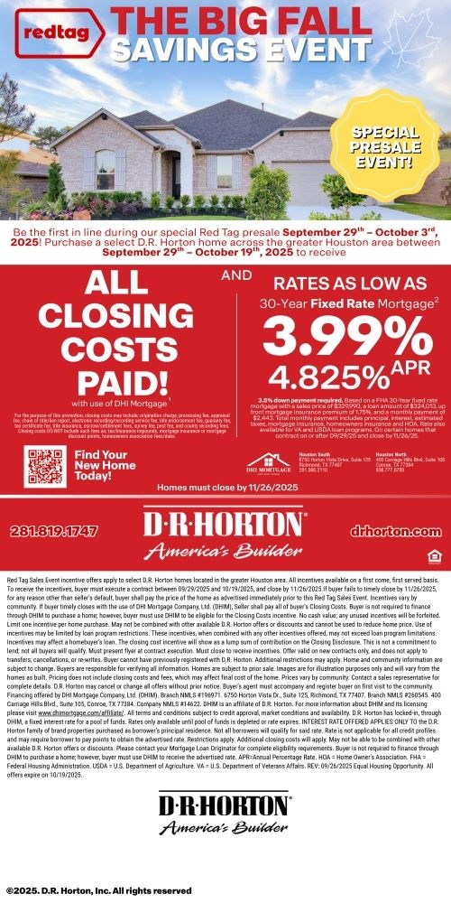 D.R. Horton Red Tag Sales Event