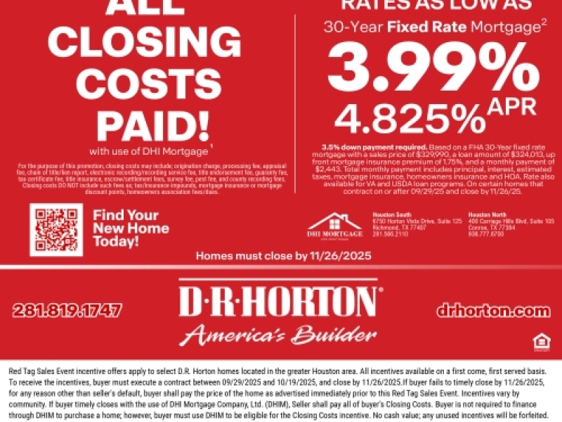D.R. Horton Red Tag The Big Fall Savings Event Going on Now! | The Canopies